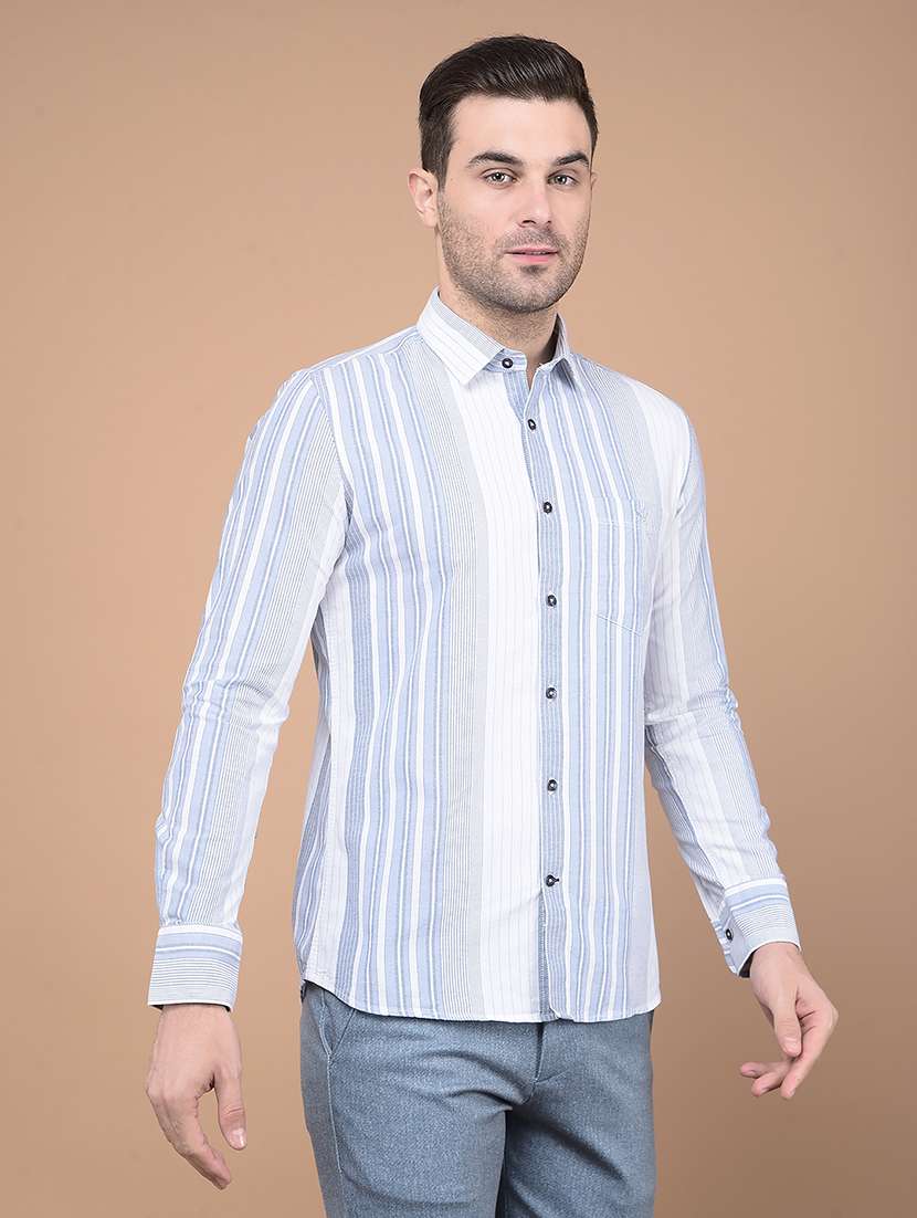 men long sleeves striped casual shirt
