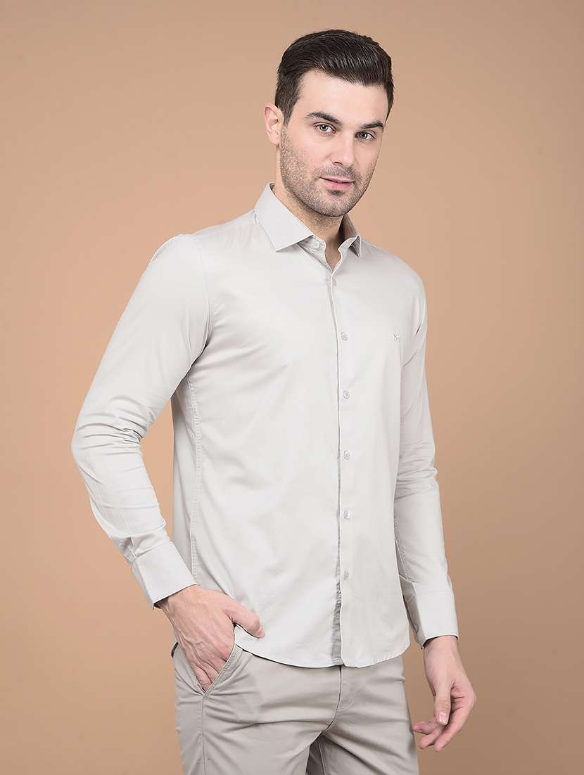 men long sleeves solid casual shirt