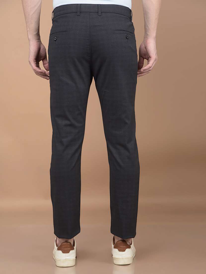 men mid rise checkered chinos - 21688660 -  Standard Image - 3