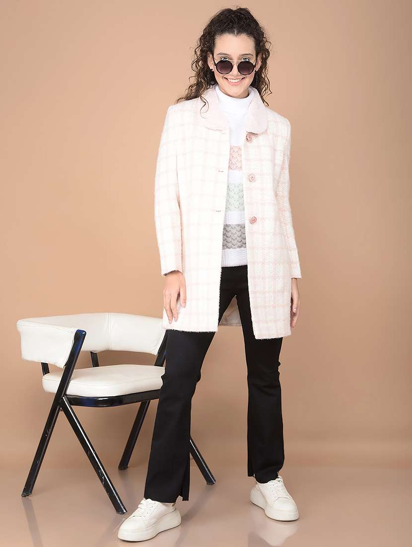 women checkered long sleeve trench coat - 21688670 -  Standard Image - 5