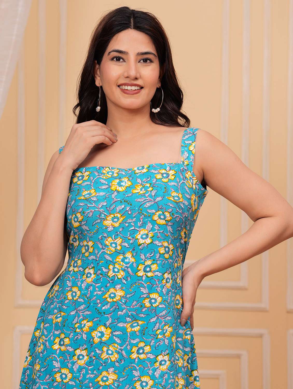 women printed sleeveless fit & flared dress - 21688721 -  Standard Image - 3