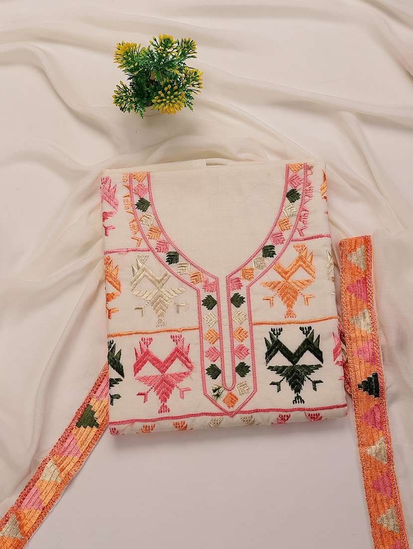 women embroidered unstitched suit set with dupatta - 21688899 - Zoom Image - 0