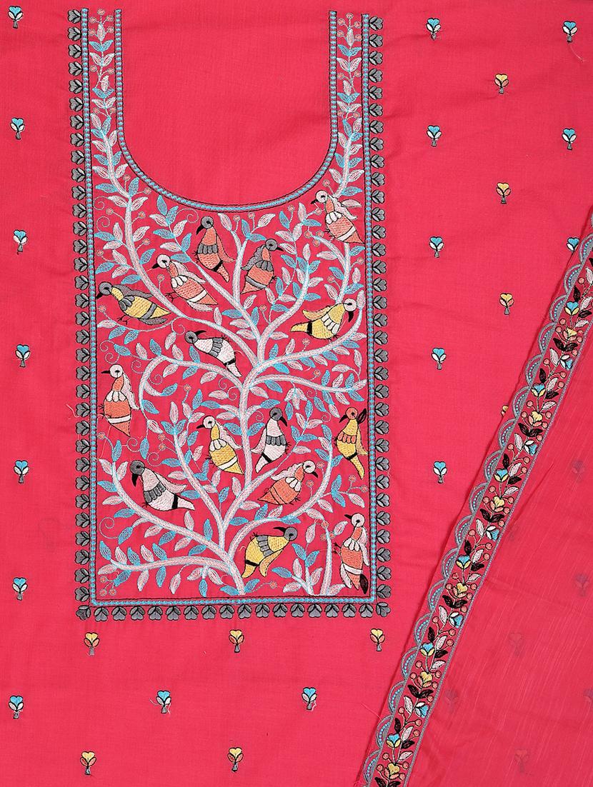 women embroidered unstitched suit set with dupatta - 21688902 - Standard Image - 3
