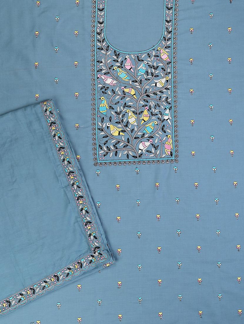 women embroidered unstitched suit set with dupatta - 21688909 - Standard Image - 3