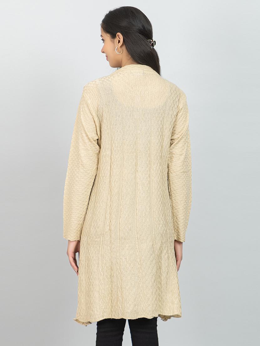 women self design long sleeve cardigan - 21688934 - Standard Image - 3
