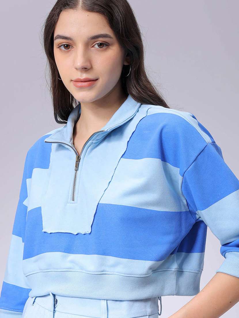 women fleece color block sweatshirt