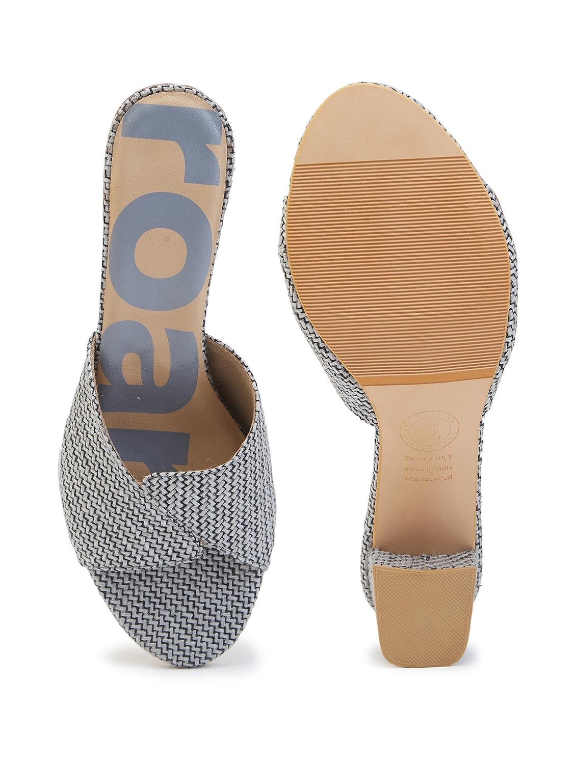 women grey block heel sandal - 21689370 - Standard Image - 3