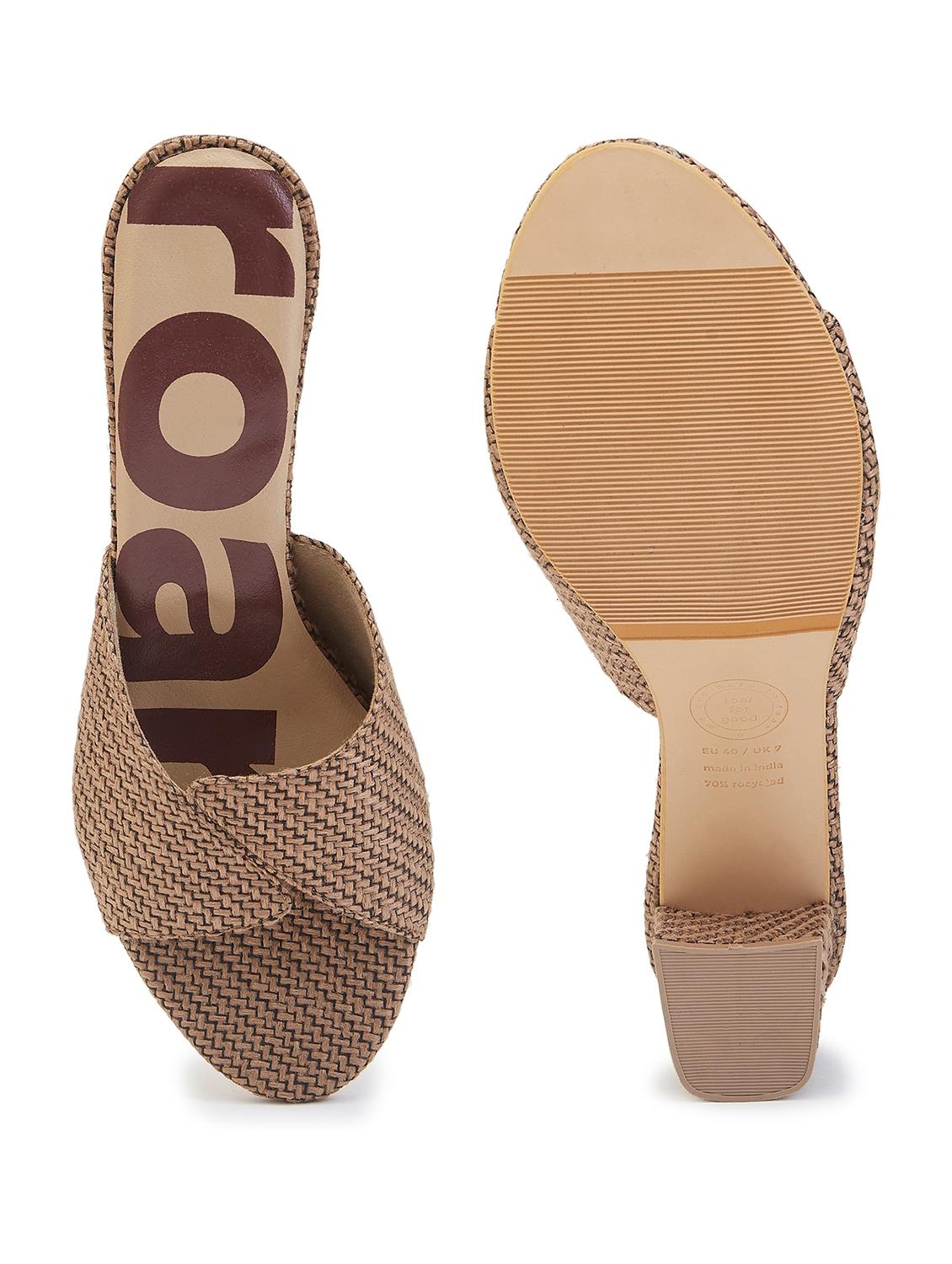 women bronze block heel sandal - 21689371 - Standard Image - 3