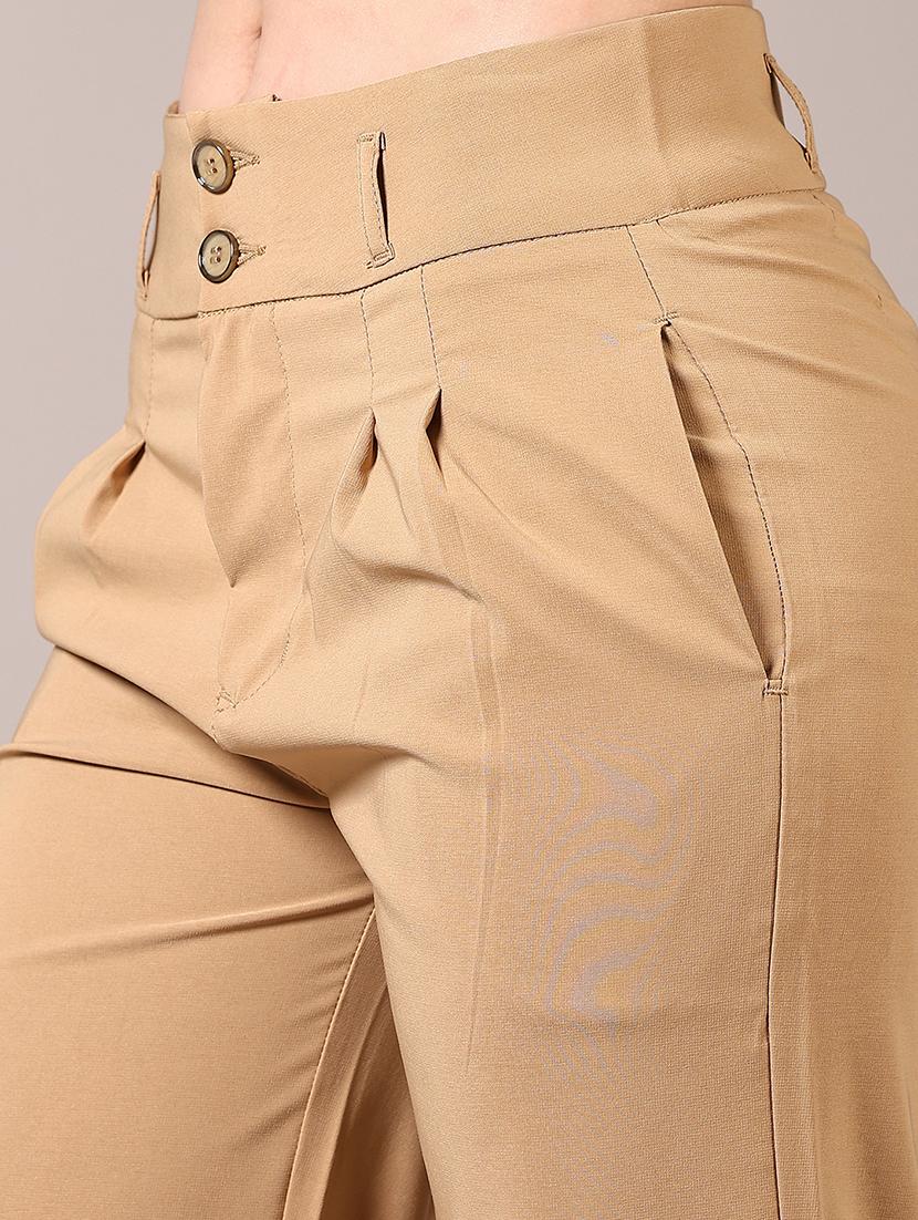 women solid mid rise straight trouser - 21689431 - Standard Image - 5