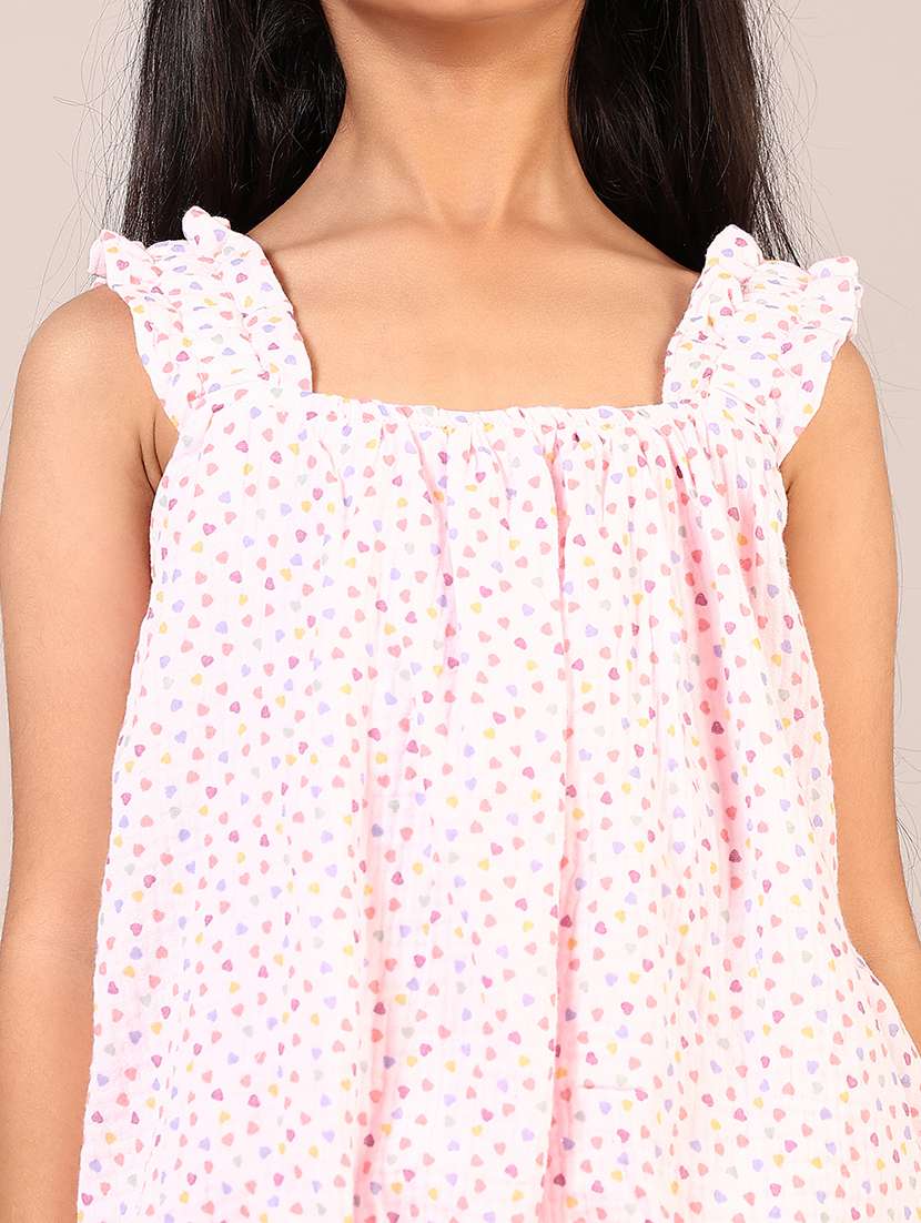 girls pink printed shoulder strap top - 21689459 -  Standard Image - 5