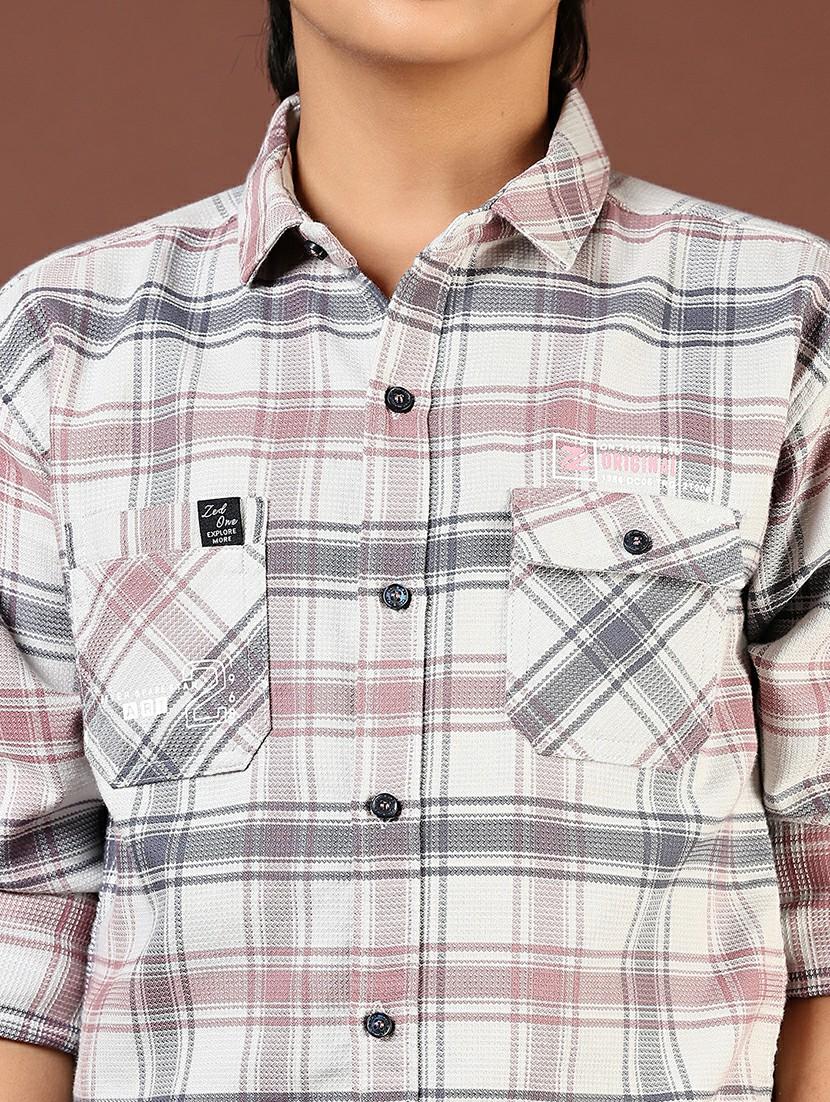 boys checkered long sleeve casual shirt - 21689462 - Standard Image - 5