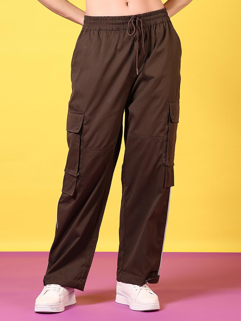 women solid mid rise cargo - 21689498 - Zoom Image - 0