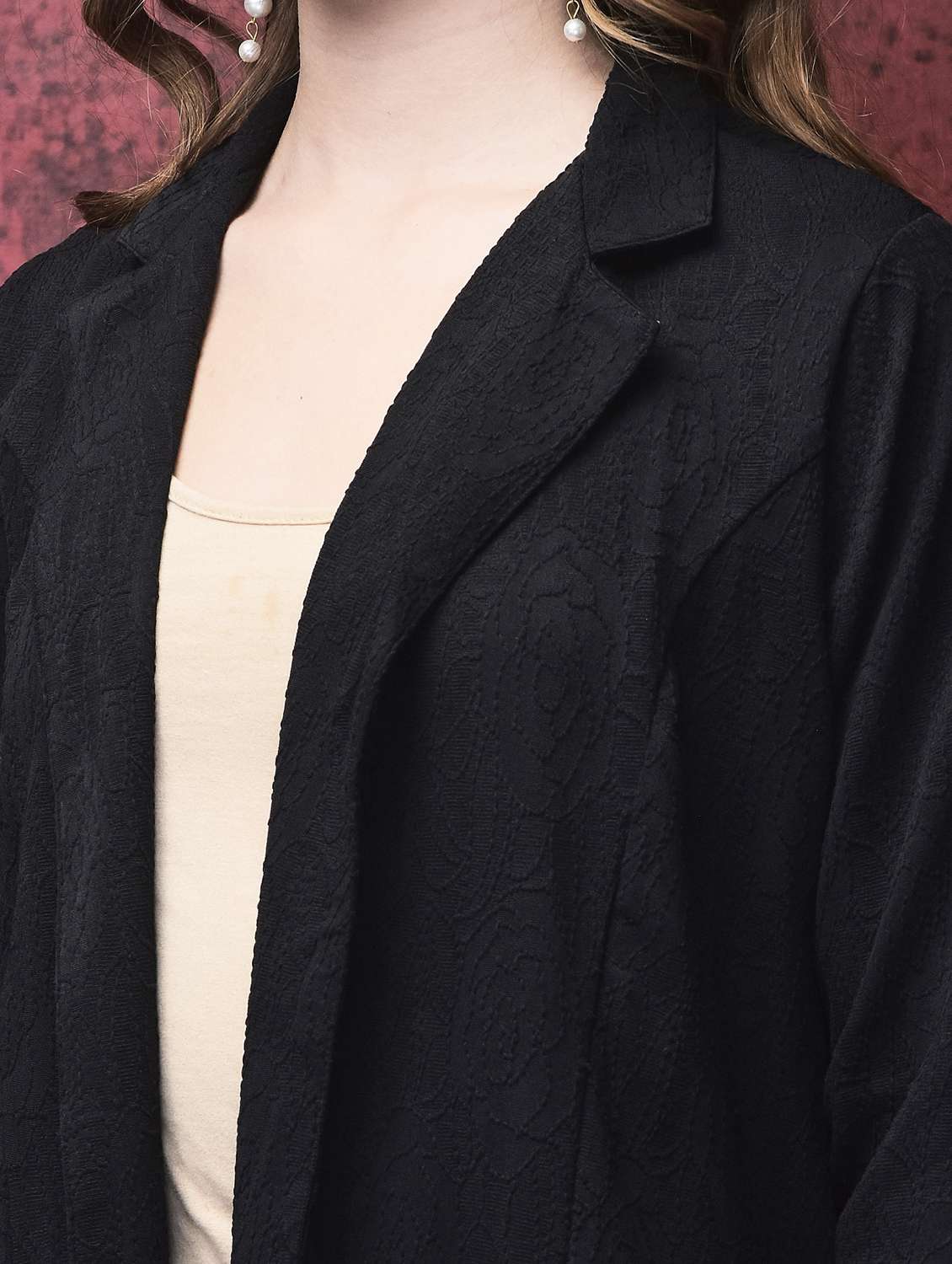 women black long sleeve regular shrug - 21689617 -  Standard Image - 5