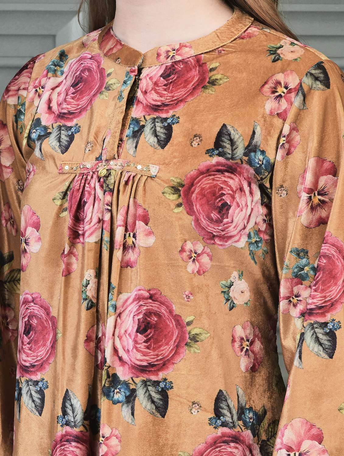 women floral long sleeve a-line tunic - 21689619 -  Standard Image - 5