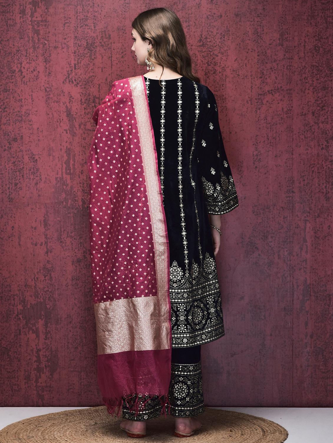 women embroidered long sleeve suit set - 21689707 - Standard Image - 3