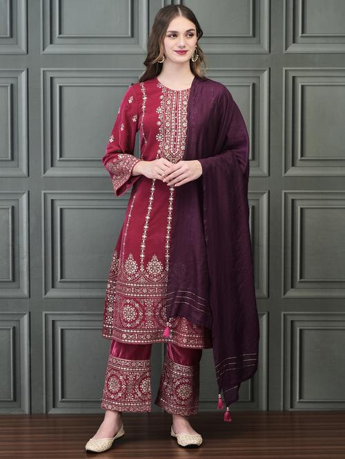 women embroidered long sleeve suit set - 21689708 -  Standard Image - 0