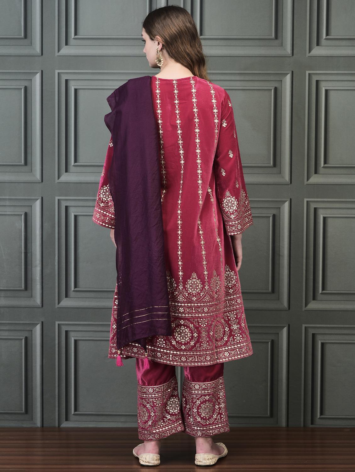 women embroidered long sleeve suit set - 21689708 - Standard Image - 3