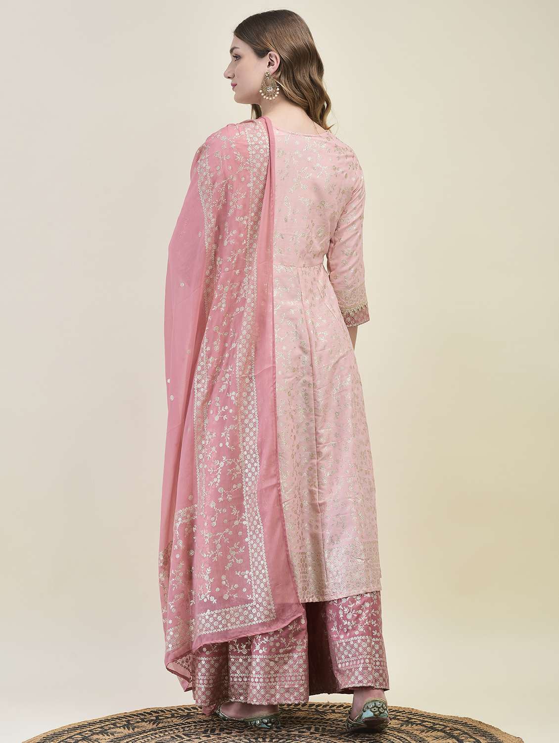 women self design kurta palazzo set with dupatta - 21689755 -  Standard Image - 3