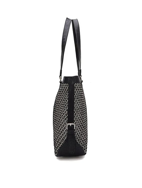 women black textured handbag - 21689804 - Standard Image - 5