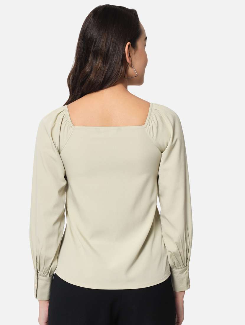 women long sleeves solid regular shirt - 21689888 -  Standard Image - 3