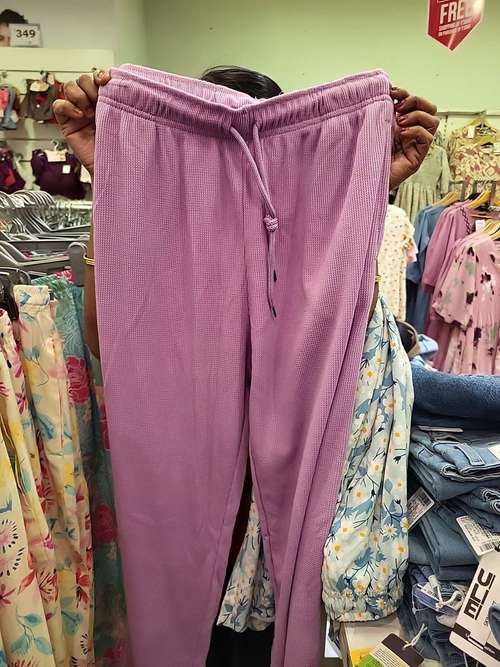 lavender waffle knit track pants - 21690018 - Standard Image - 0