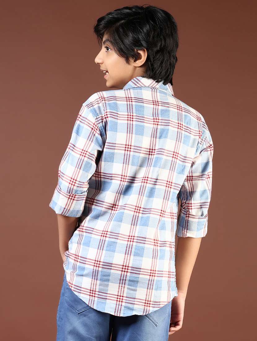 boys checkered long sleeve casual shirt - 21690031 -  Standard Image - 3