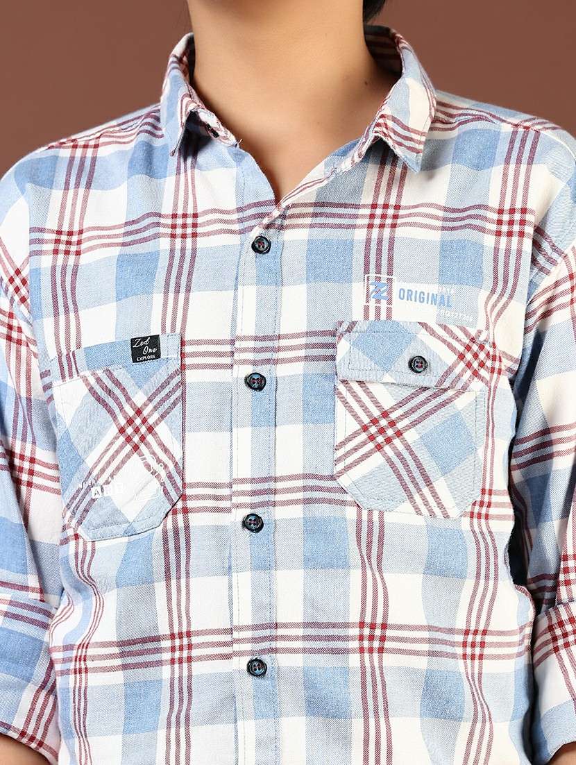 boys checkered long sleeve casual shirt - 21690031 -  Standard Image - 5
