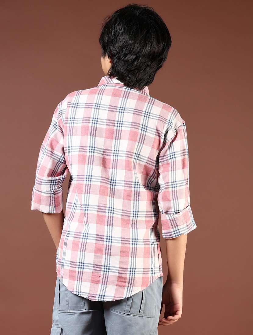 boys checkered long sleeve casual shirt - 21690032 -  Standard Image - 3