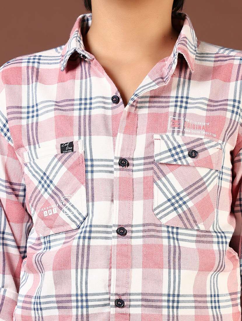 boys checkered long sleeve casual shirt - 21690032 -  Standard Image - 5