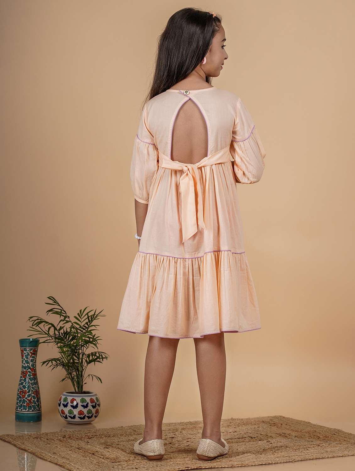 girls embroidered tiered dress - 21690134 - Standard Image - 3