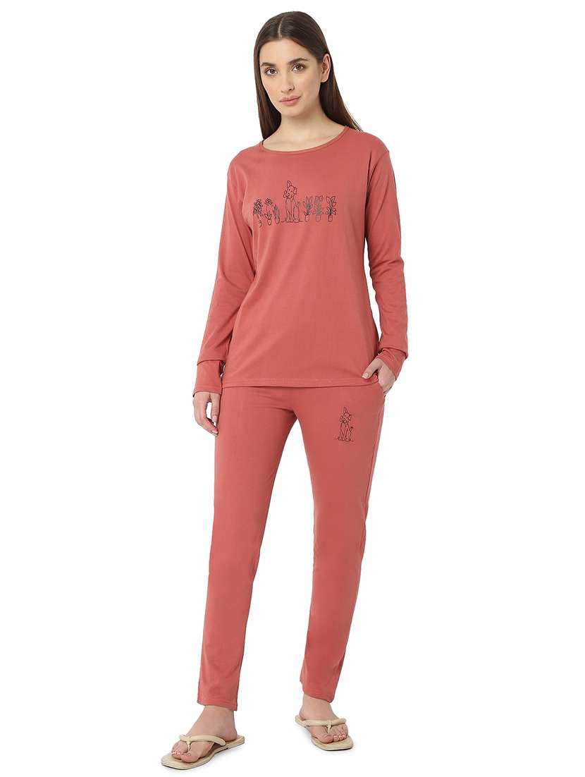 women printed cotton nightwear set - 21690412 - Zoom Image - 0