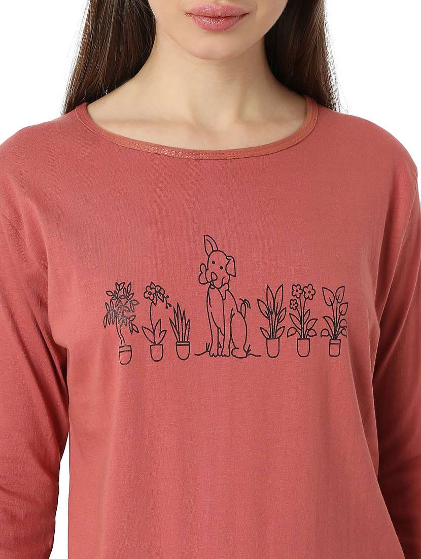 women printed cotton nightwear set - 21690412 - Standard Image - 5