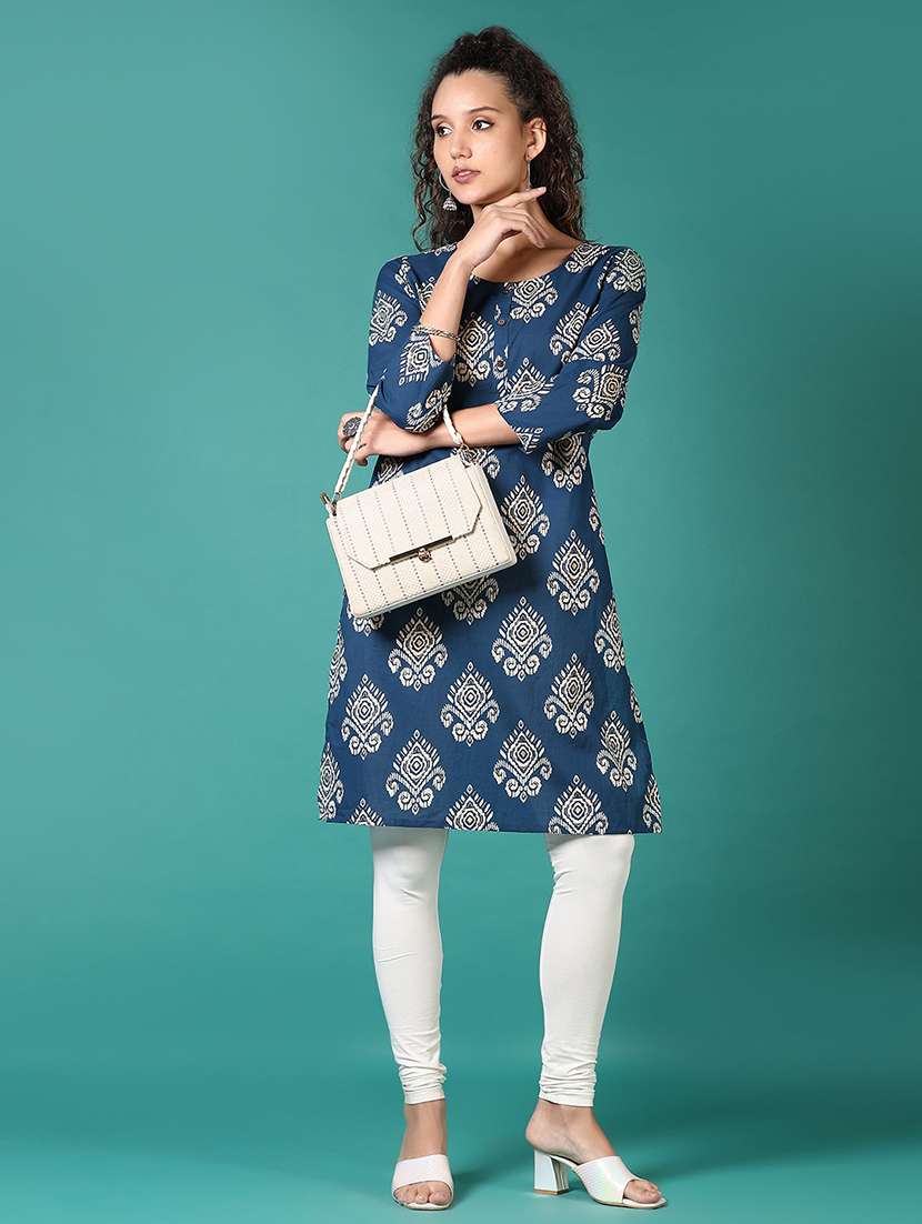 women printed three quarter sleeve straight kurta - 21690564 - Standard Image - 3