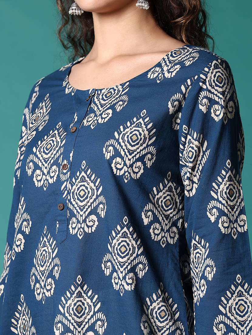 women printed three quarter sleeve straight kurta - 21690564 - Standard Image - 5