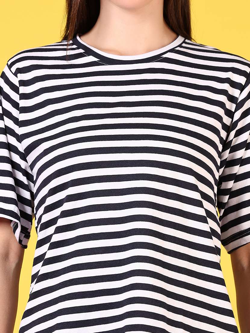 women striped round neck t-shirt - 21690584 -  Standard Image - 5
