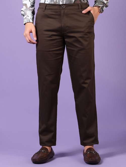 men solid mid rise regular fit chinos - 21690620 -  Standard Image - 0