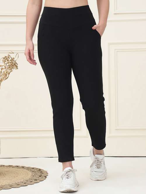 women solid high rise jegging - 21690667 -  Standard Image - 0