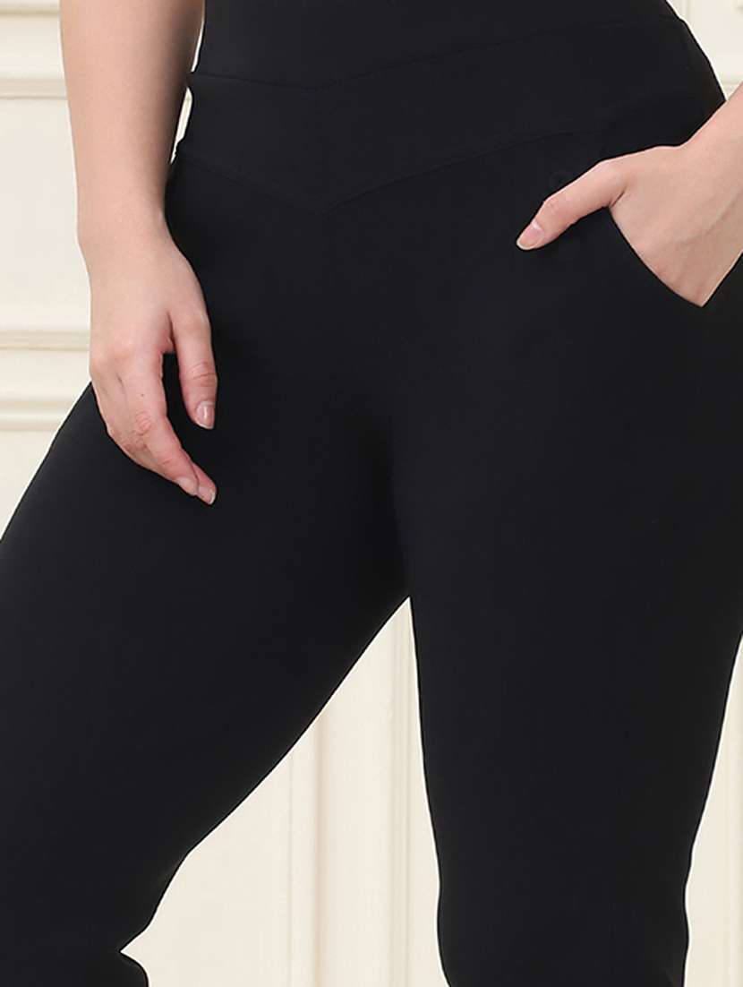 women solid high rise jegging - 21690667 - Standard Image - 5