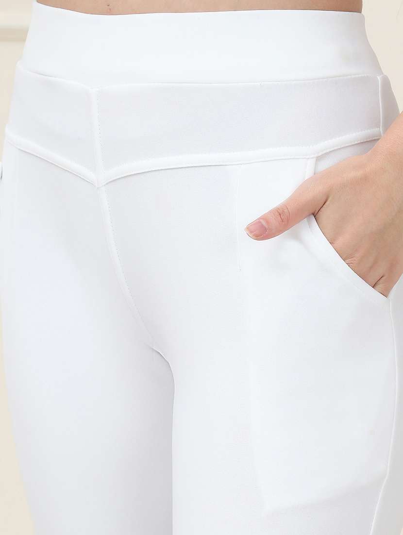 women solid high rise jegging - 21690668 - Standard Image - 5