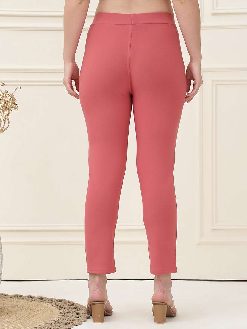 women solid high rise jegging - 21690671 -  Standard Image - 3