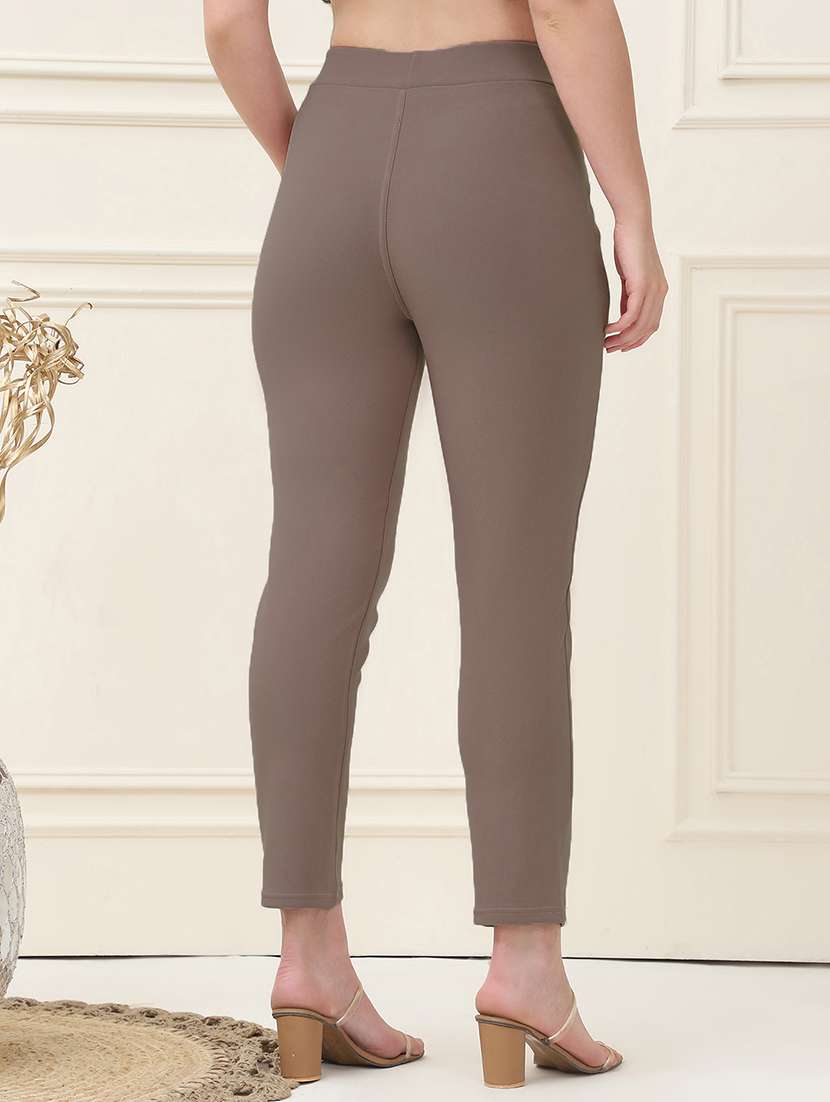 women solid high rise jegging - 21690674 -  Standard Image - 3