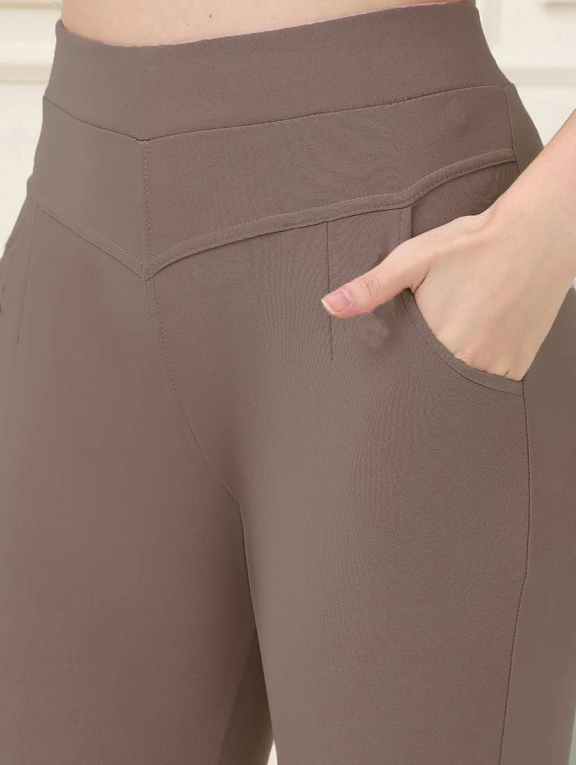 women solid high rise jegging - 21690674 -  Standard Image - 5