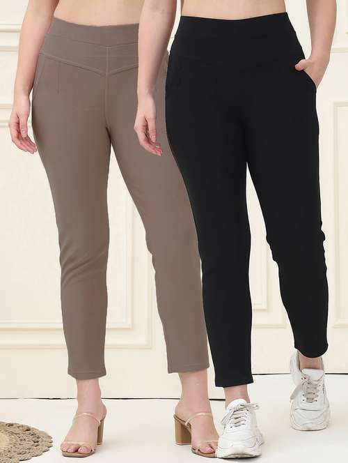 women pack of 2 solid jegging - 21690683 -  Standard Image - 0