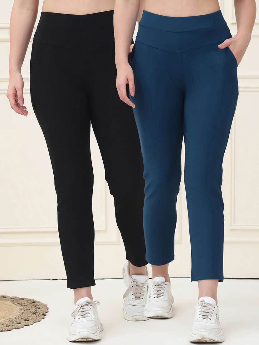 women pack of 2 solid jegging