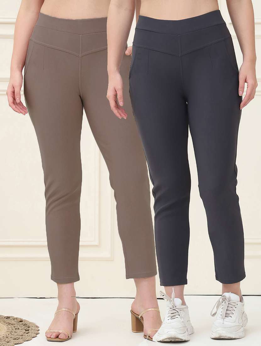 women pack of 2 solid jegging