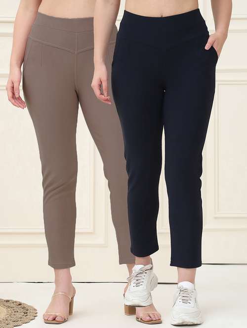 women pack of 2 solid jegging - 21690716 -  Standard Image - 0