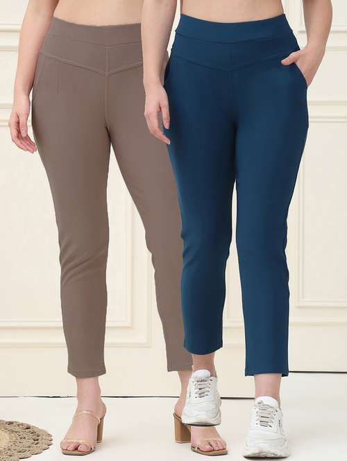 women pack of 2 solid jegging - 21690719 -  Standard Image - 0