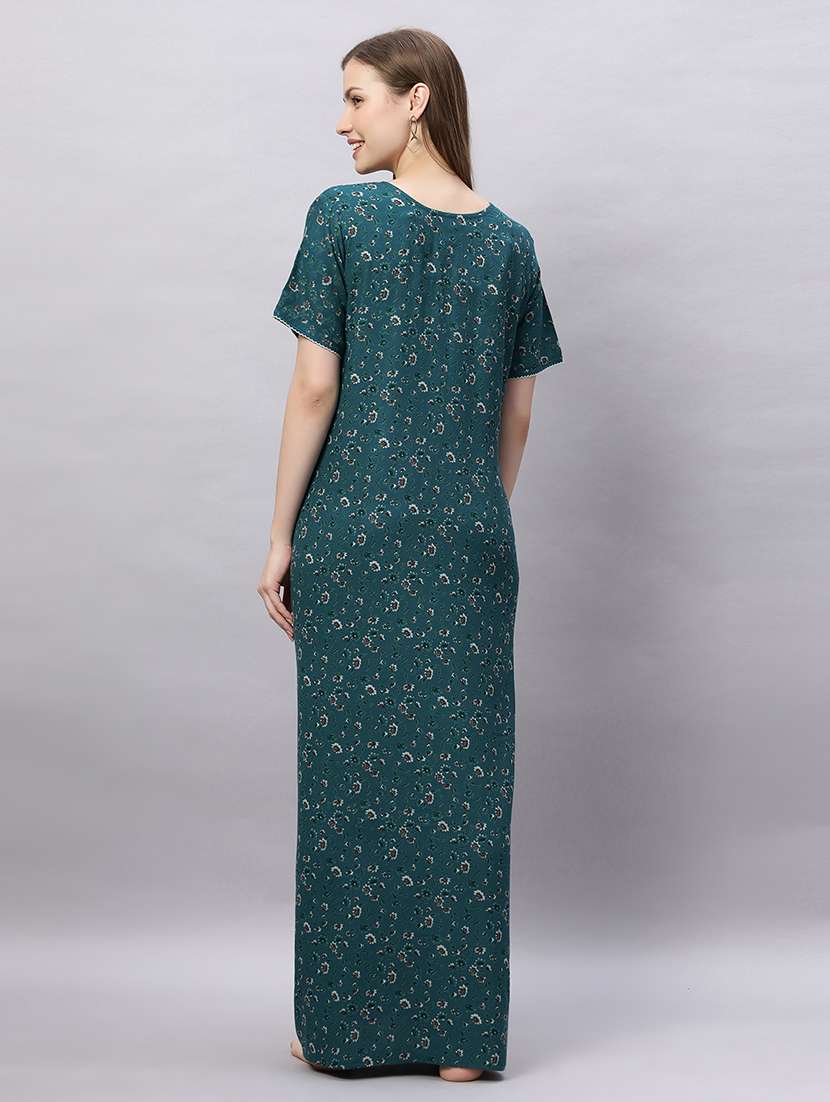 women printed short sleeves nighty - 21690777 -  Standard Image - 3