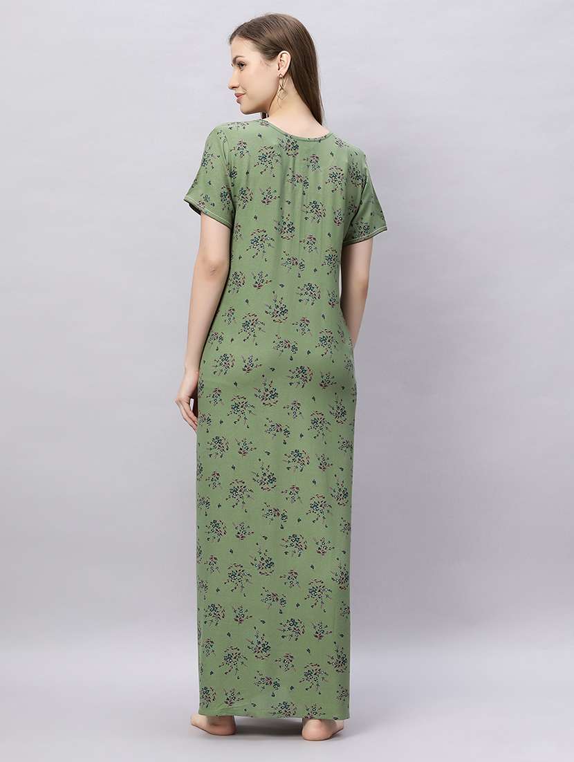 women printed short sleeves nighty - 21690780 -  Standard Image - 3