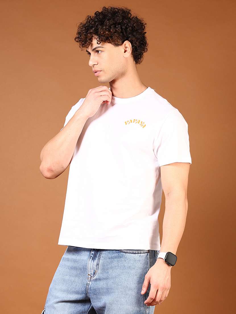 men front & back print round neck regular fit t-shirt - 21690814 -  Standard Image - 5